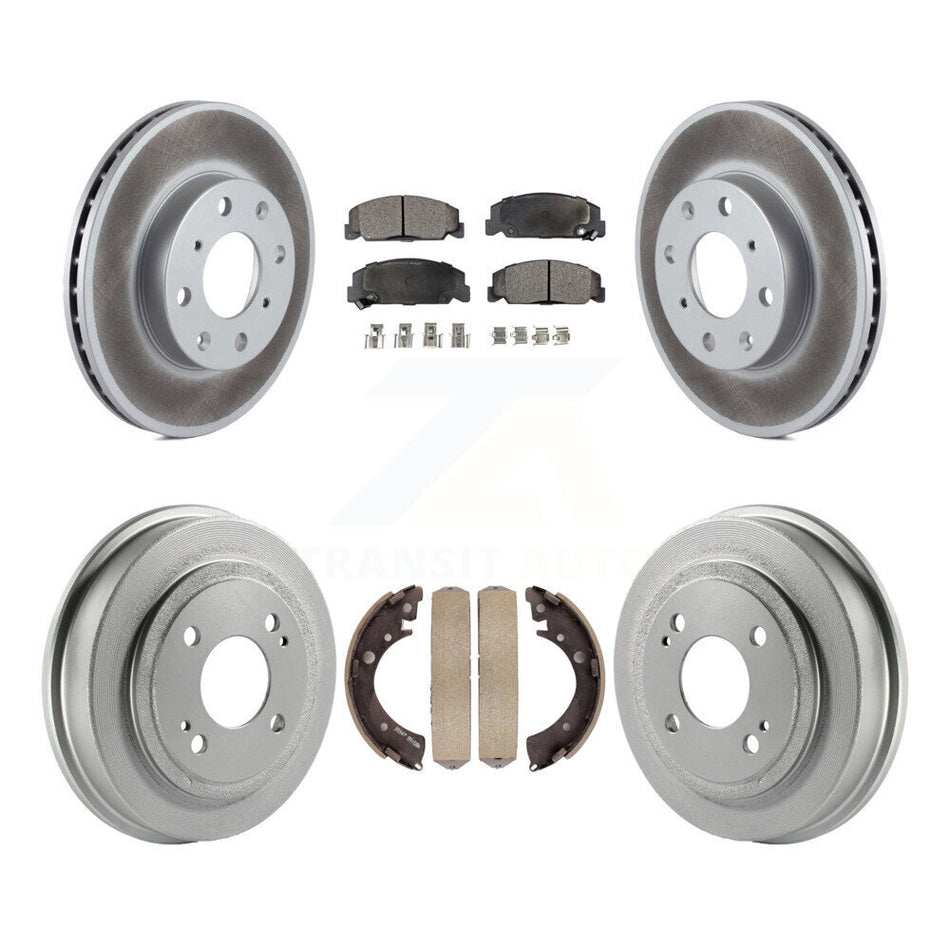 Front Rear Coated Disc Brake Rotors Semi-Metallic Pads And Drum Kit For Honda Civic KGF-102370