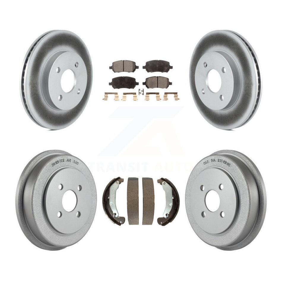 Front Rear Coated Disc Brake Rotors Semi-Metallic Pads And Drum Kit For Chevrolet Cobalt Saturn Ion Pontiac G5 Pursuit KGF-102381