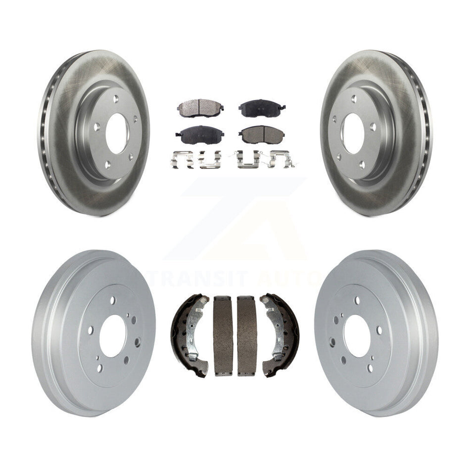 Front Rear Coated Disc Brake Rotors Semi-Metallic Pads And Drum Kit For Nissan Sentra KGF-102395