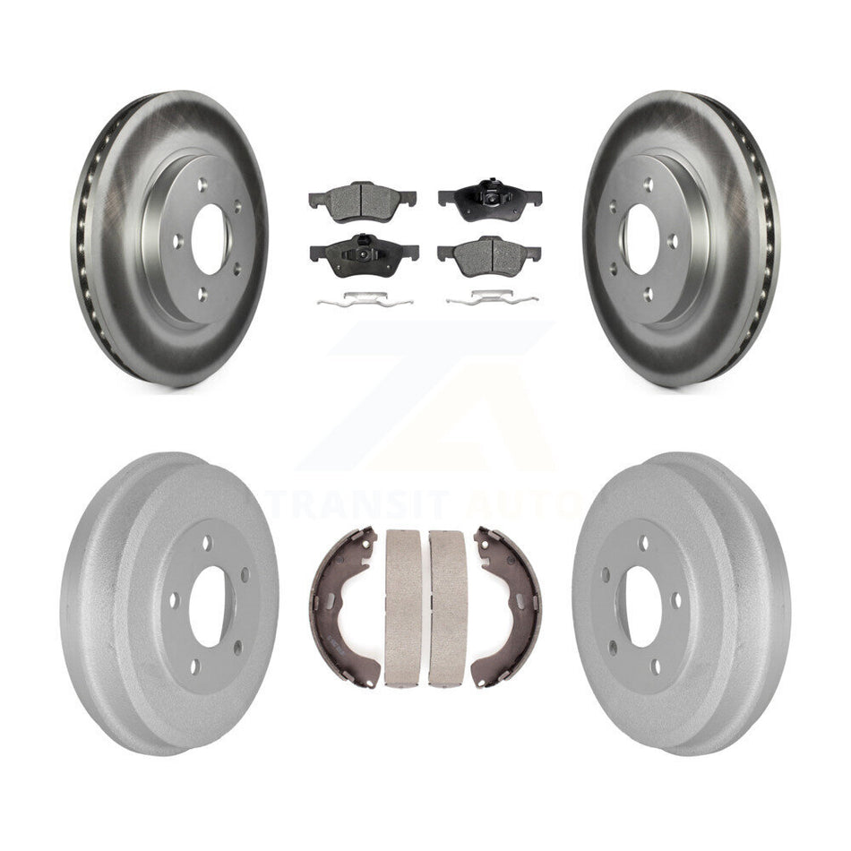 Front Rear Coated Disc Brake Rotors Semi-Metallic Pads And Drum Kit For Ford Escape Mercury Mariner Mazda Tribute KGF-102404