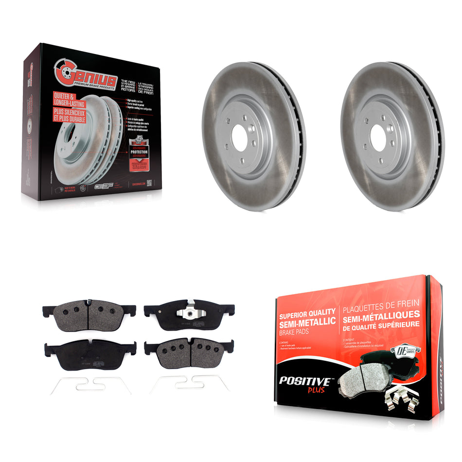 Front Coated Disc Brake Rotors And Semi-Metallic Pad Kit For 2019 Jaguar XF DIESEL engine KGF-102431