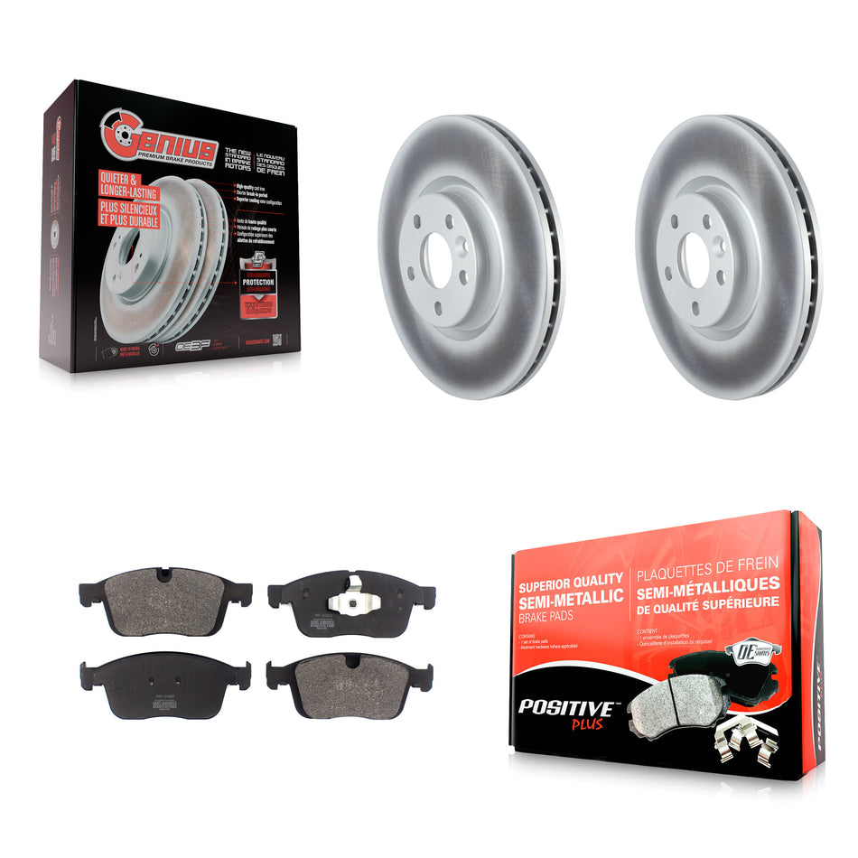 Front Coated Disc Brake Rotors And Semi-Metallic Pads Kit For Volvo XC60 KGF-102432