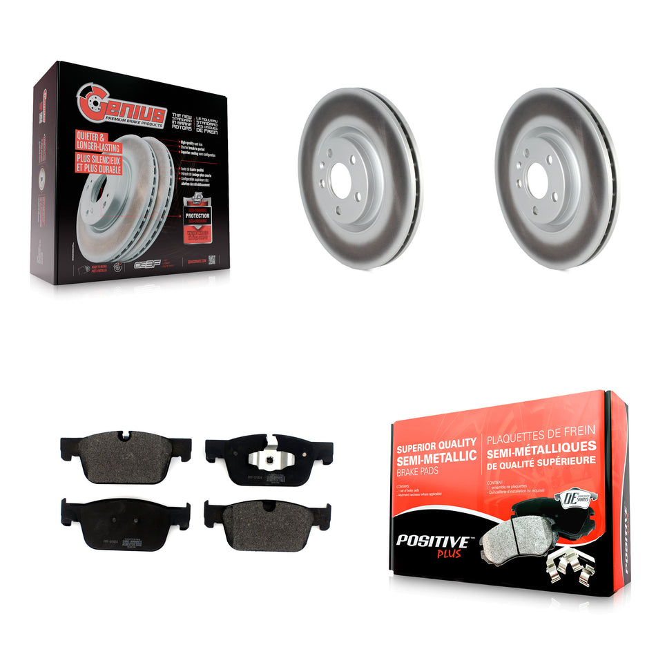 Front Coated Disc Brake Rotors And Semi-Metallic Pads Kit For Volvo XC60 S90 S60 V90 Cross Country V60 KGF-102437