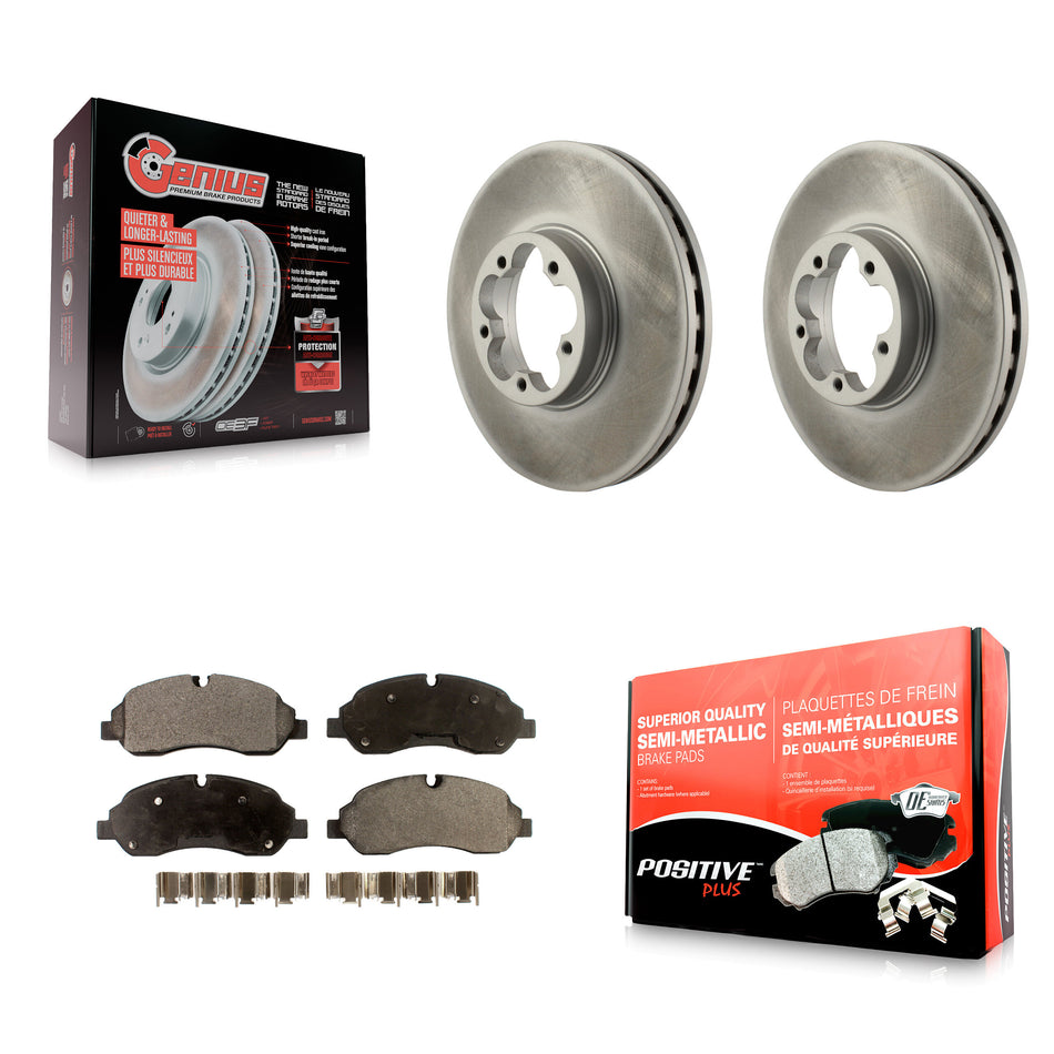 Front Coated Disc Brake Rotors And Semi-Metallic Pads Kit For Ford Transit-350 HD KGF-102446