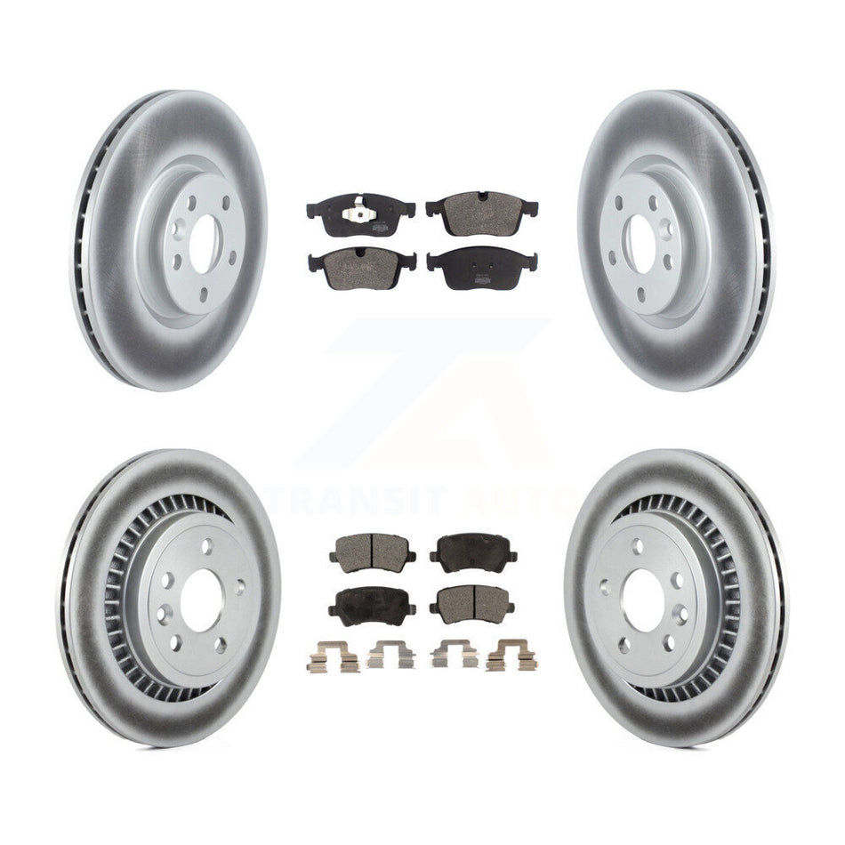 Front Rear Coated Disc Brake Rotors And Semi-Metallic Pads Kit For Volvo XC60 KGF-102468