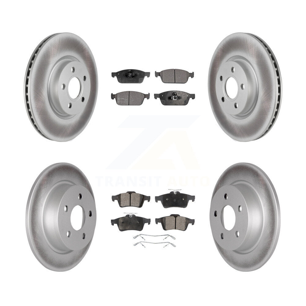 Front Rear Coated Disc Brake Rotors And Semi-Metallic Pads Kit For Ford Transit Connect KGF-102481