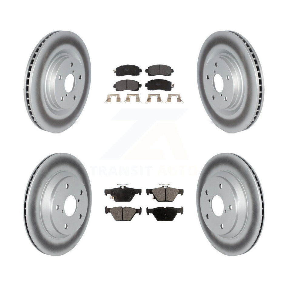 Front Rear Coated Disc Brake Rotors And Semi-Metallic Pads Kit For 2019-2021 Subaru Forester With 316mm Diameter Rotor KGF-102495