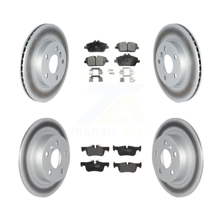Front Rear Coated Disc Brake Rotors And Semi-Metallic Pads Kit For BMW i3 i3s KGF-102502