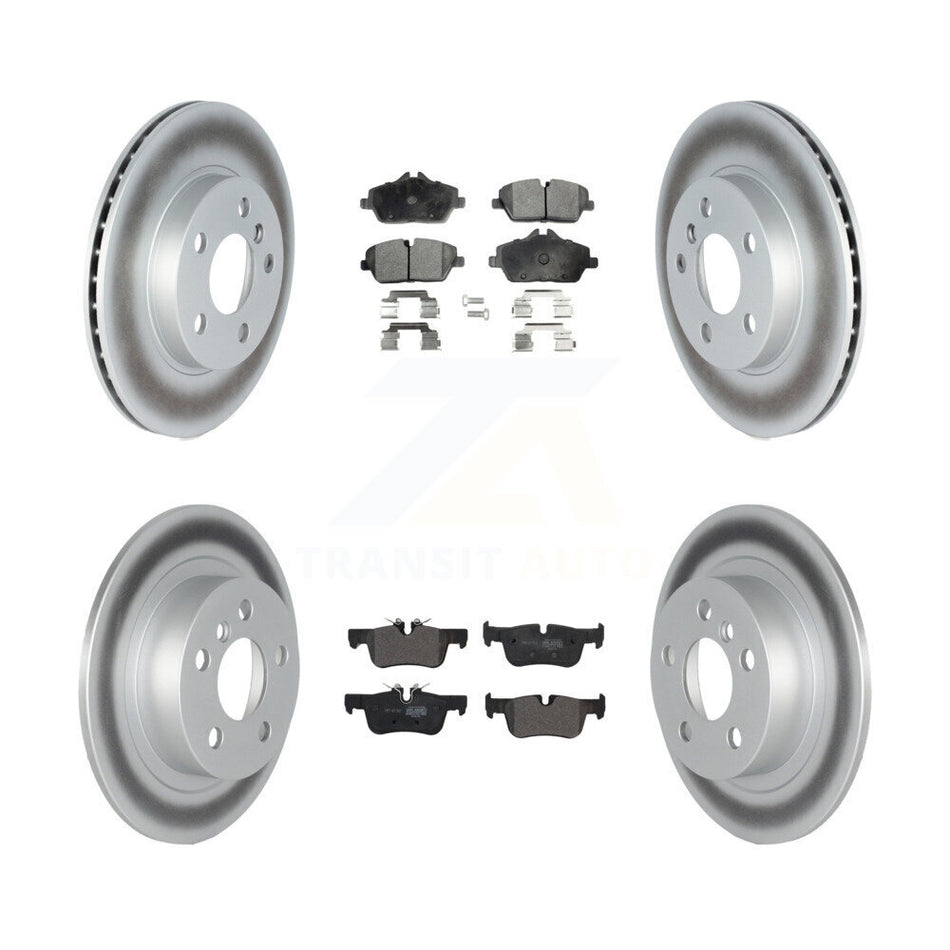 Front Rear Coated Disc Brake Rotors And Semi-Metallic Pads Kit For BMW i3 i3s KGF-102502