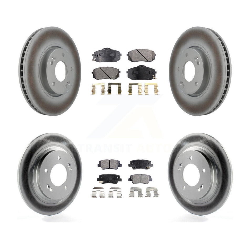 Front Rear Coated Disc Brake Rotors And Semi-Metallic Pads Kit For Kia Soul EV KGF-102505