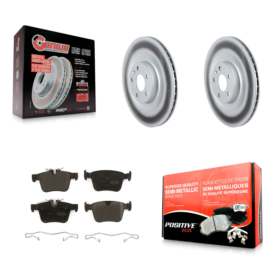 Rear Coated Disc Brake Rotors And Semi-Metallic Pads Kit For 2016-2019 Volvo XC90 With 340mm Diameter Rotor KGF-102516