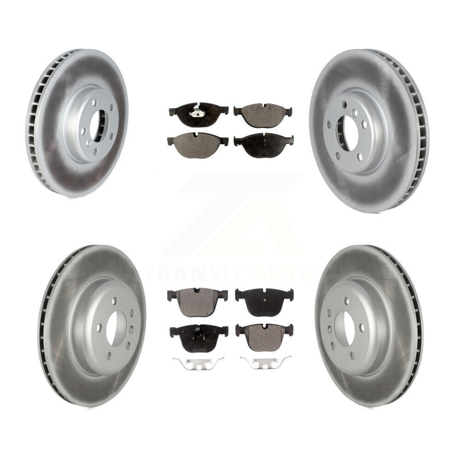 Front Rear Coated Disc Brake Rotors And Semi-Metallic Pads Kit (6Pc) For BMW 740Li 740i 535i GT xDrive ActiveHybrid 7 KGF-102552