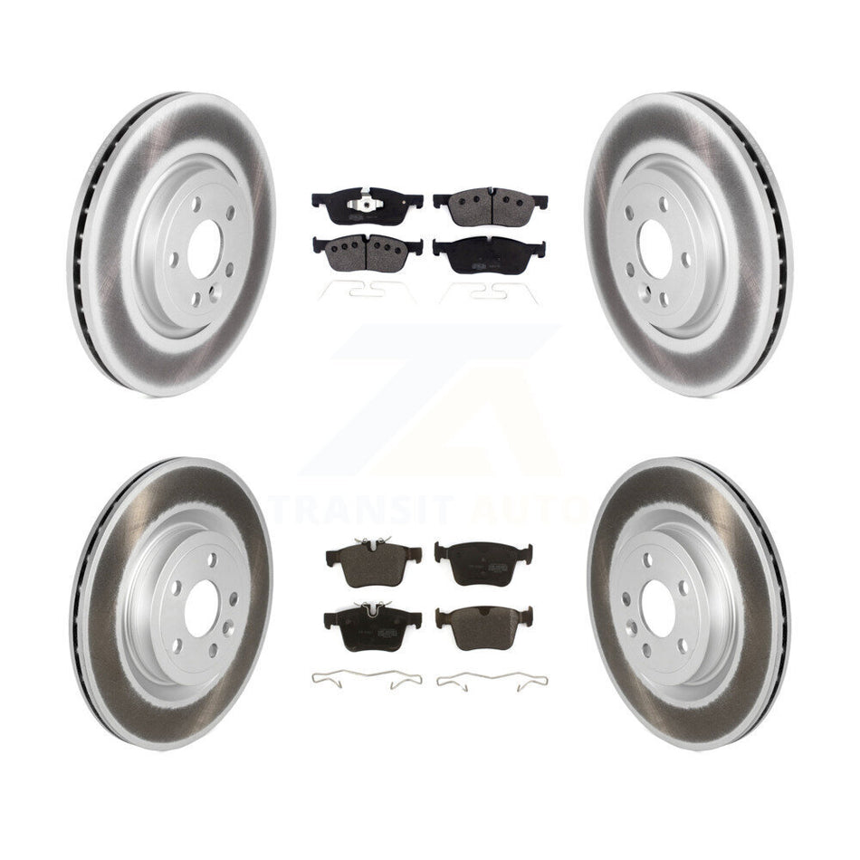 Front Rear Coated Disc Brake Rotors And Semi-Metallic Pads Kit For Jaguar F-Pace KGF-102571