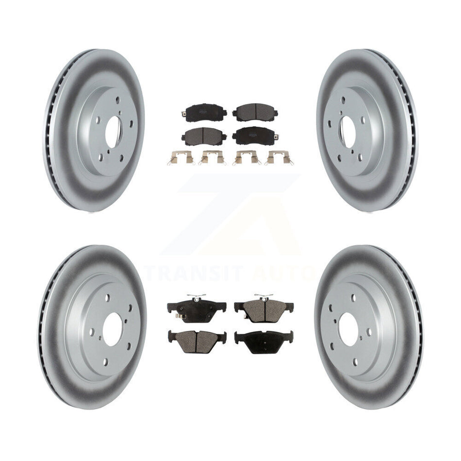 Front Rear Coated Disc Brake Rotors And Semi-Metallic Pads Kit For Subaru Forester KGF-102595