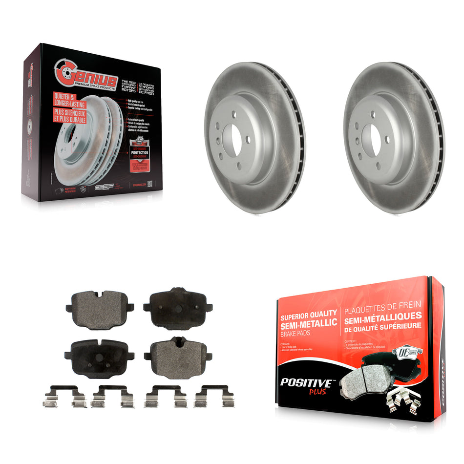 Rear Coated Disc Brake Rotors And Semi-Metallic Pads Kit For BMW 535i 550i xDrive 650i 640i Gran Coupe Alpina B6 KGF-102612