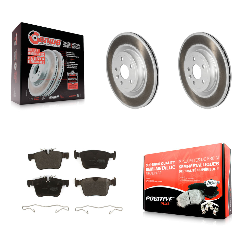 Rear Coat Brake Rotors Semi-Metallic Pad Kit For Jaguar F-Pace Land Rover Discovery Sport KGF-102620