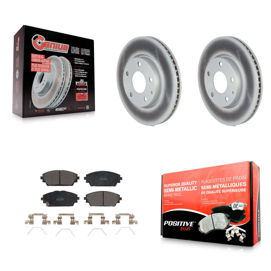 Front Coated Disc Brake Rotors And Semi-Metallic Pads Kit For Mazda 3 KGF-102621