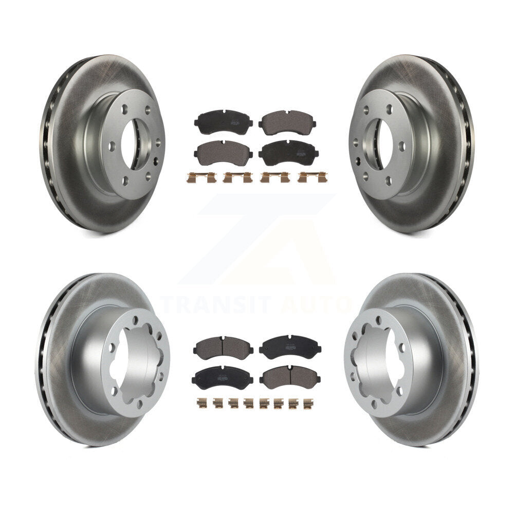 Front Rear Coated Brake Rotors Semi-Metallic Pad Kit For Mercedes-Benz Sprinter 3500 4500 KGF-102628