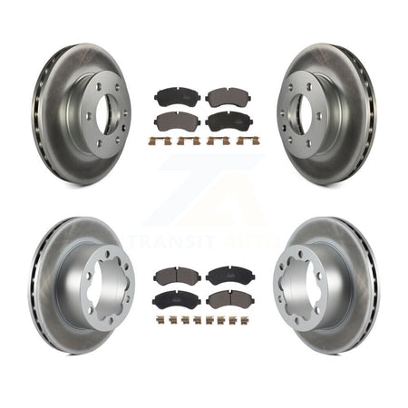 Front Rear Coated Brake Rotors Semi-Metallic Pad Kit For Mercedes-Benz Sprinter 3500 4500 KGF-102628