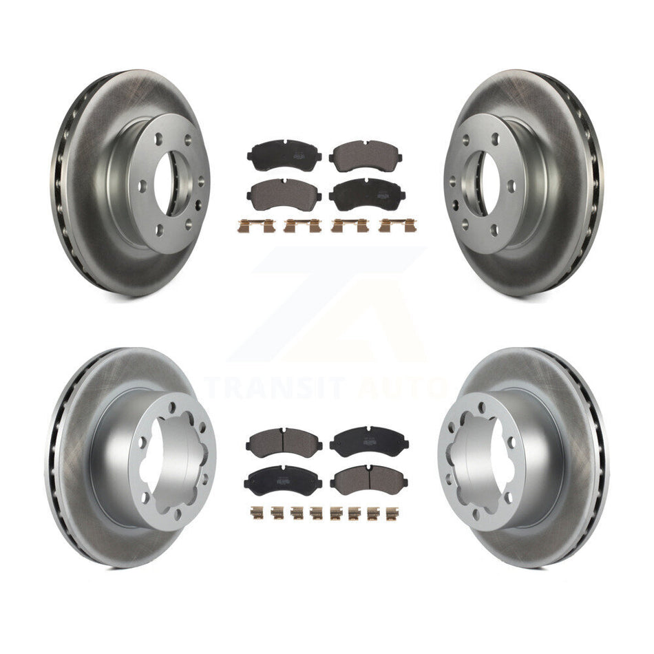 Front Rear Coated Brake Rotors Semi-Metallic Pad Kit For Mercedes-Benz Sprinter 3500 4500 KGF-102628