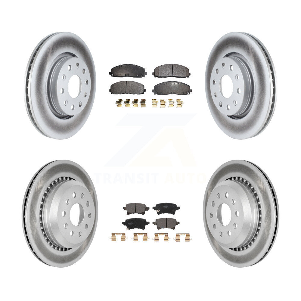 Front Rear Coated Disc Brake Rotor And Semi-Metallic Pad Kit For 2020-2023 Jeep Gladiator KGF-102638