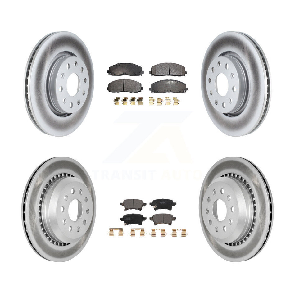 Front Rear Coated Disc Brake Rotor And Semi-Metallic Pad Kit For 2020-2023 Jeep Gladiator KGF-102638