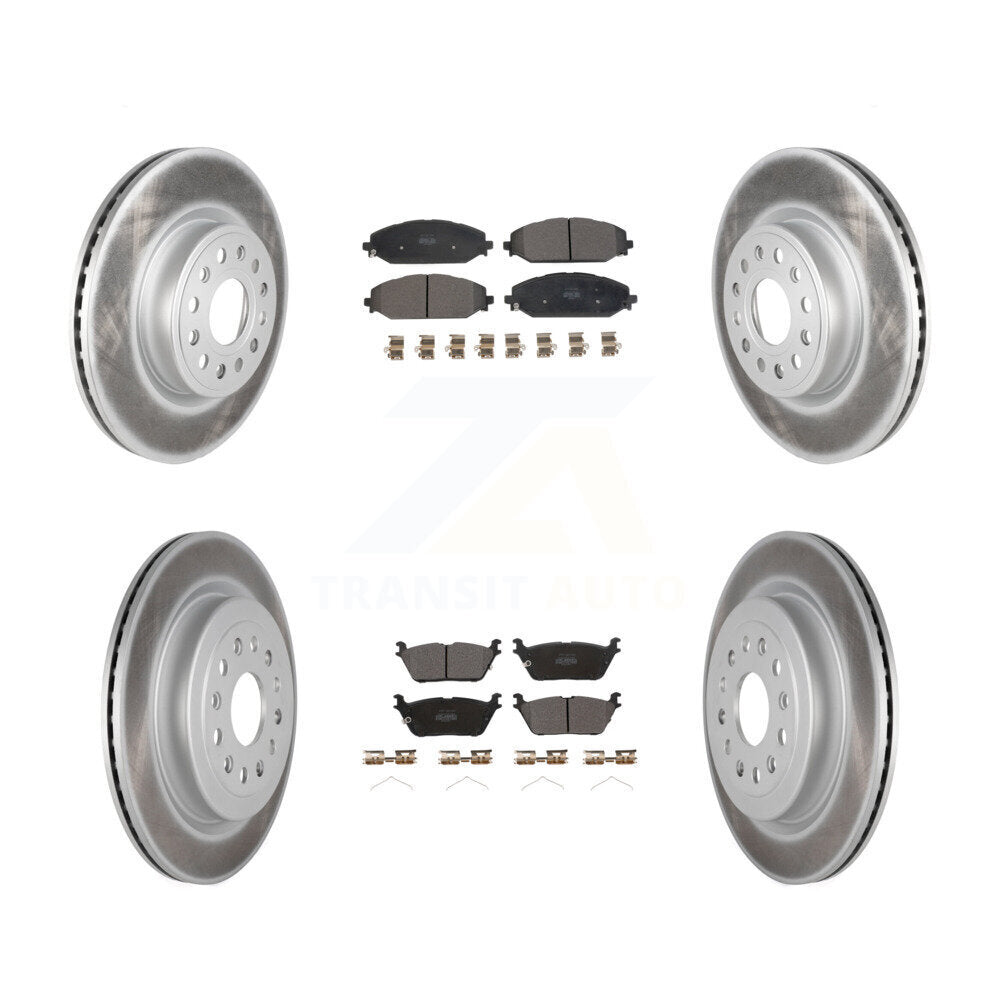 Front Rear Coated Disc Brake Rotors And Semi-Metallic Pads Kit For Ram 1500 KGF-102640