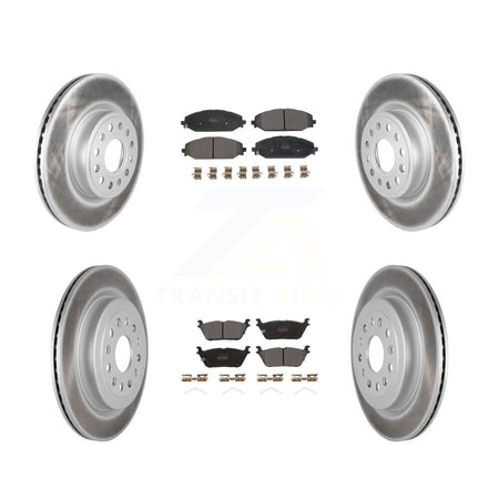 Front Rear Coated Disc Brake Rotors And Semi-Metallic Pads Kit For Ram 1500 KGF-102640