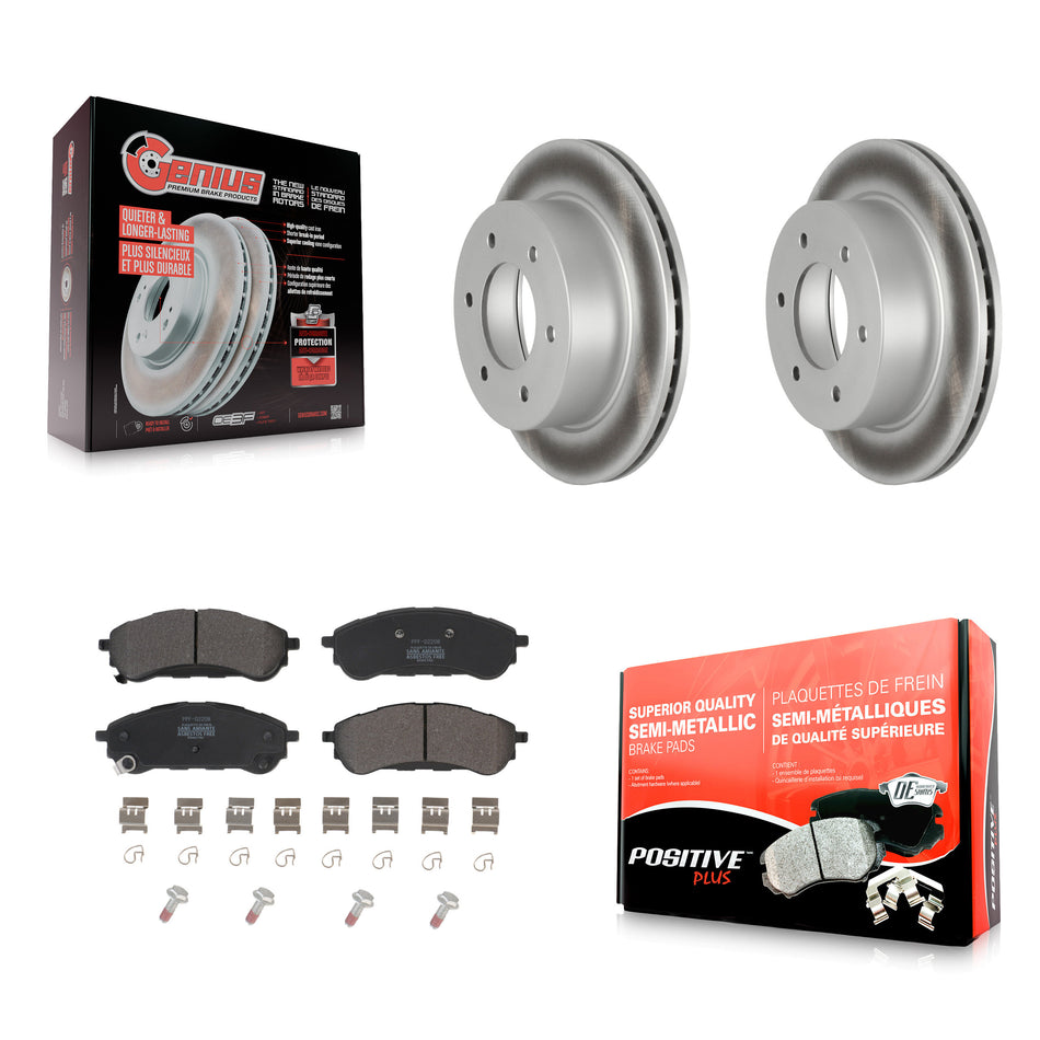 Rear Coated Disc Brake Rotors And Semi-Metallic Pads Kit For 2019-2022 Ford Ranger KGF-102645