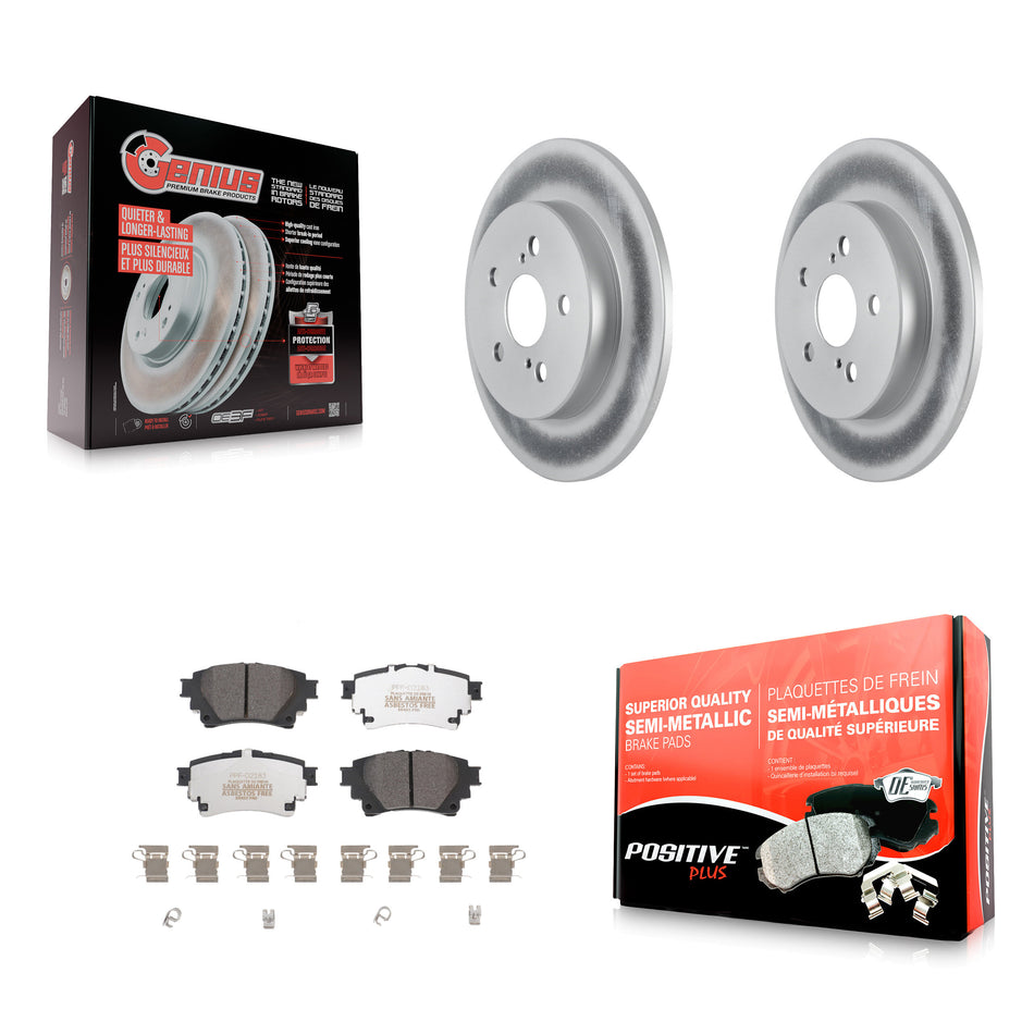 Rear Coated Disc Brake Rotors And Semi-Metallic Pads Kit For Toyota Corolla With Electric Parking KGF-102655