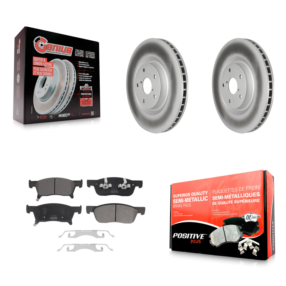 Front Coated Disc Brake Rotors And Semi-Metallic Pads Kit For 2019-2021 Subaru Ascent KGF-102665