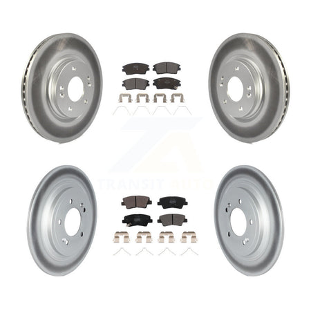 Front Rear Coated Disc Brake Rotors Semi-Metallic Pad Kit For Kia Sportage Hyundai Tucson KGF-102670