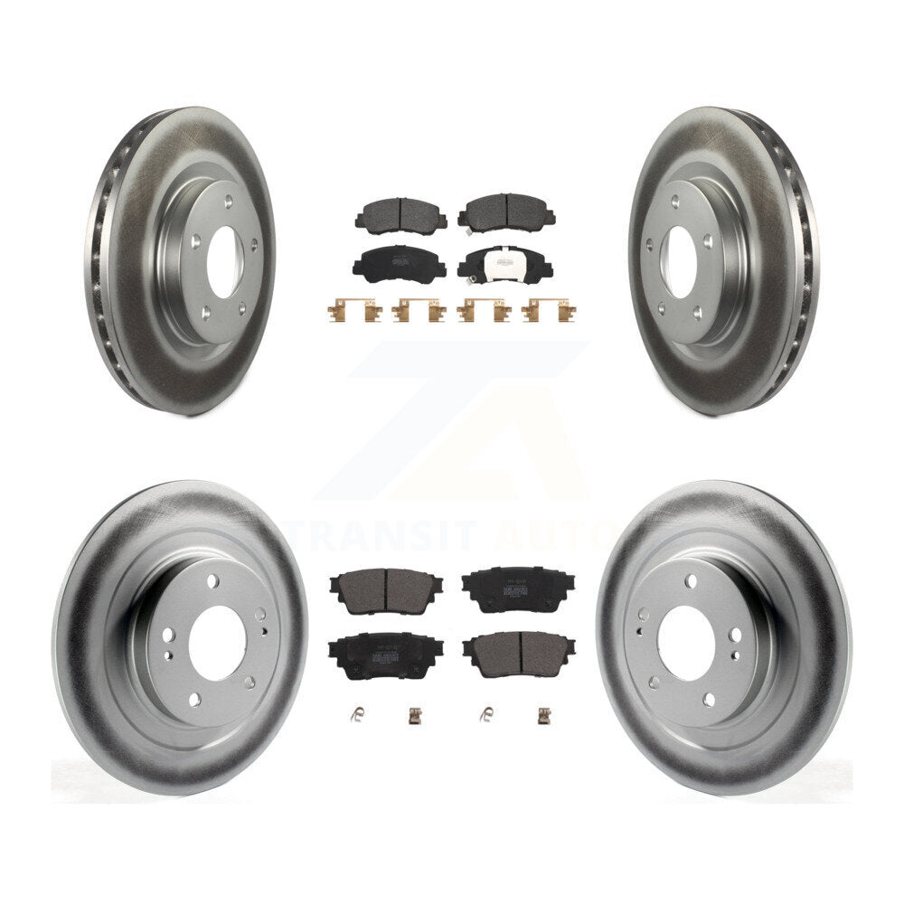 Front Rear Coated Disc Brake Rotor And Semi-Metallic Pad Kit For Mitsubishi Eclipse Cross KGF-102674