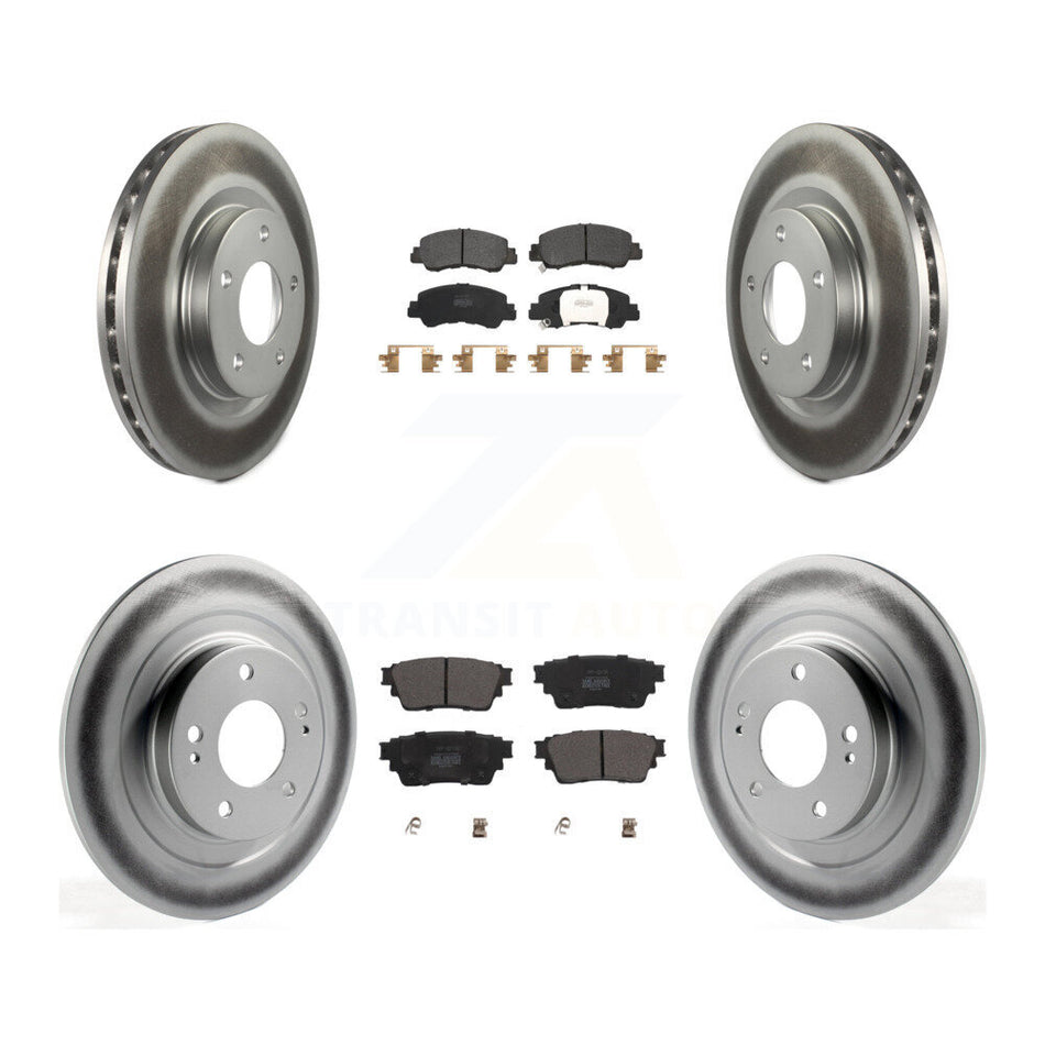 Front Rear Coated Disc Brake Rotor And Semi-Metallic Pad Kit For Mitsubishi Eclipse Cross KGF-102674