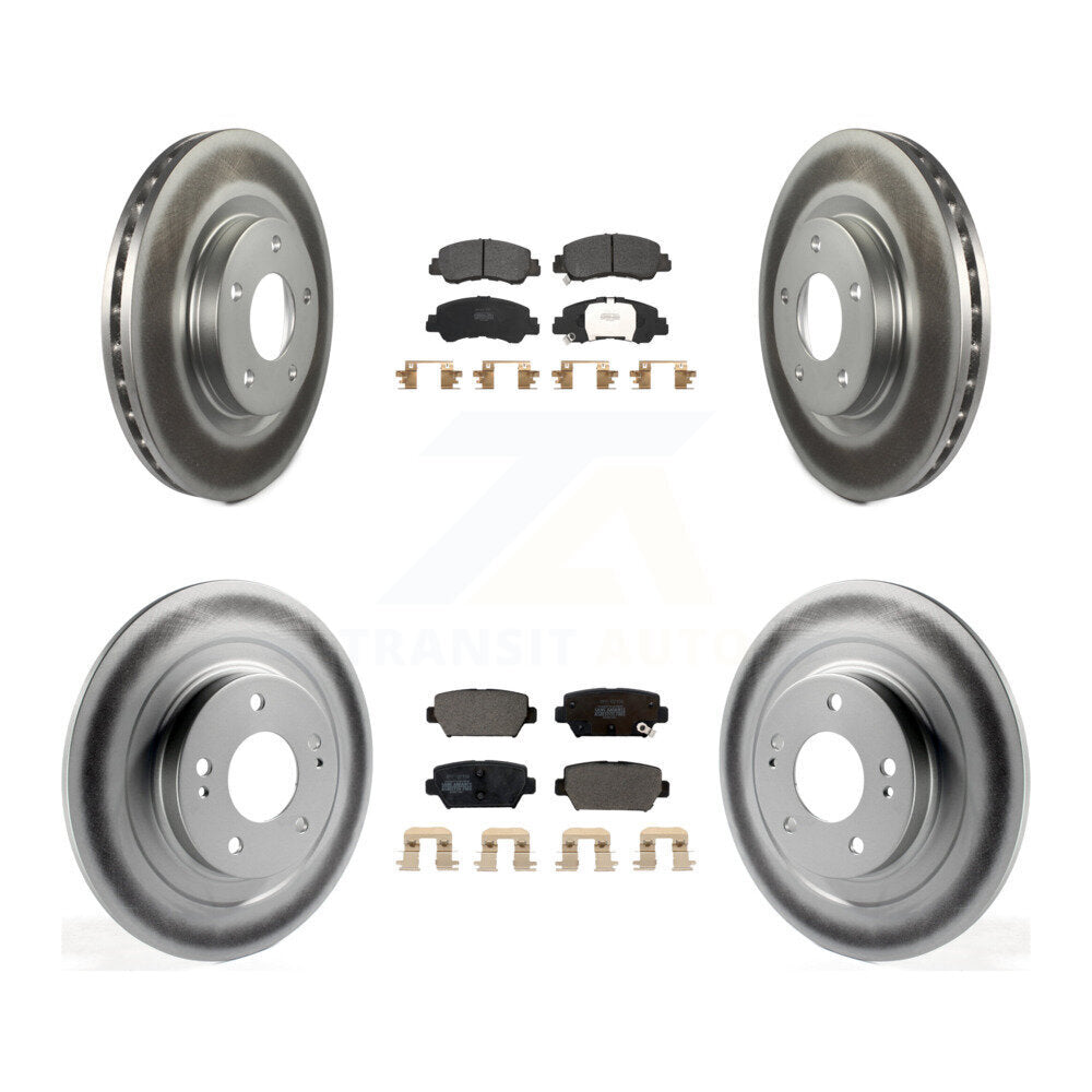 Front Rear Coated Disc Brake Rotor And Semi-Metallic Pad Kit For Mitsubishi Eclipse Cross KGF-102675
