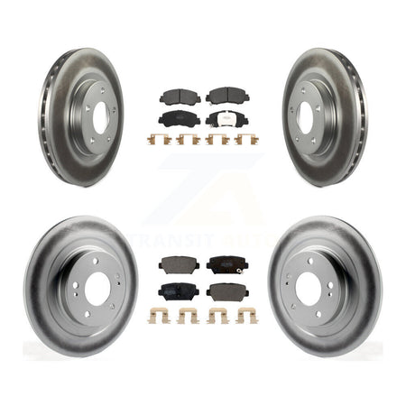 Front Rear Coated Disc Brake Rotor And Semi-Metallic Pad Kit For Mitsubishi Eclipse Cross KGF-102675