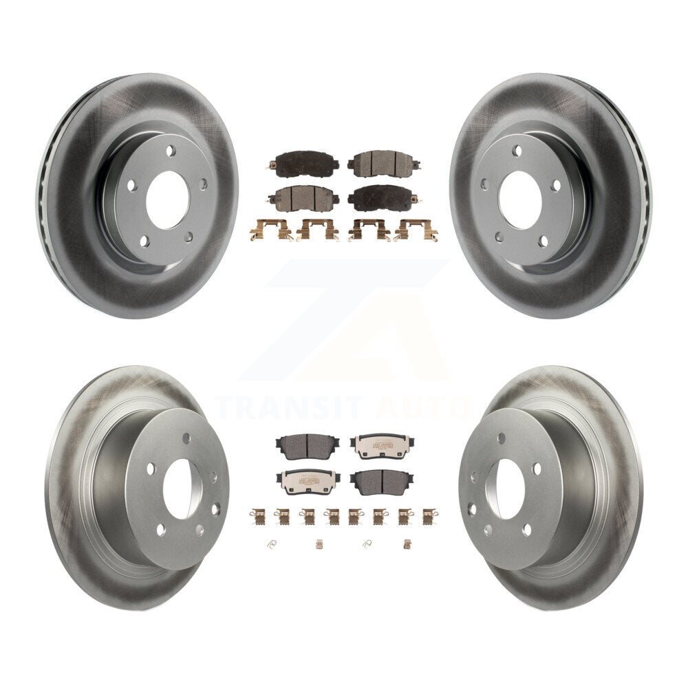 Front Rear Coated Disc Brake Rotors Semi-Metallic Pad Kit For 2019-2020 Nissan Altima AWD KGF-102676