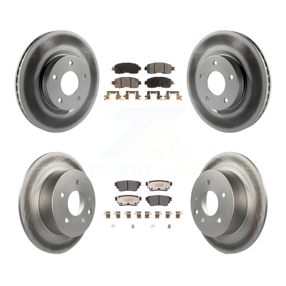 Front Rear Coated Disc Brake Rotors Semi-Metallic Pad Kit For 2019-2020 Nissan Altima AWD KGF-102676
