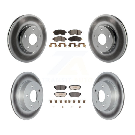 Front Rear Coated Disc Brake Rotors And Semi-Metallic Pads Kit For Nissan Altima KGF-102677