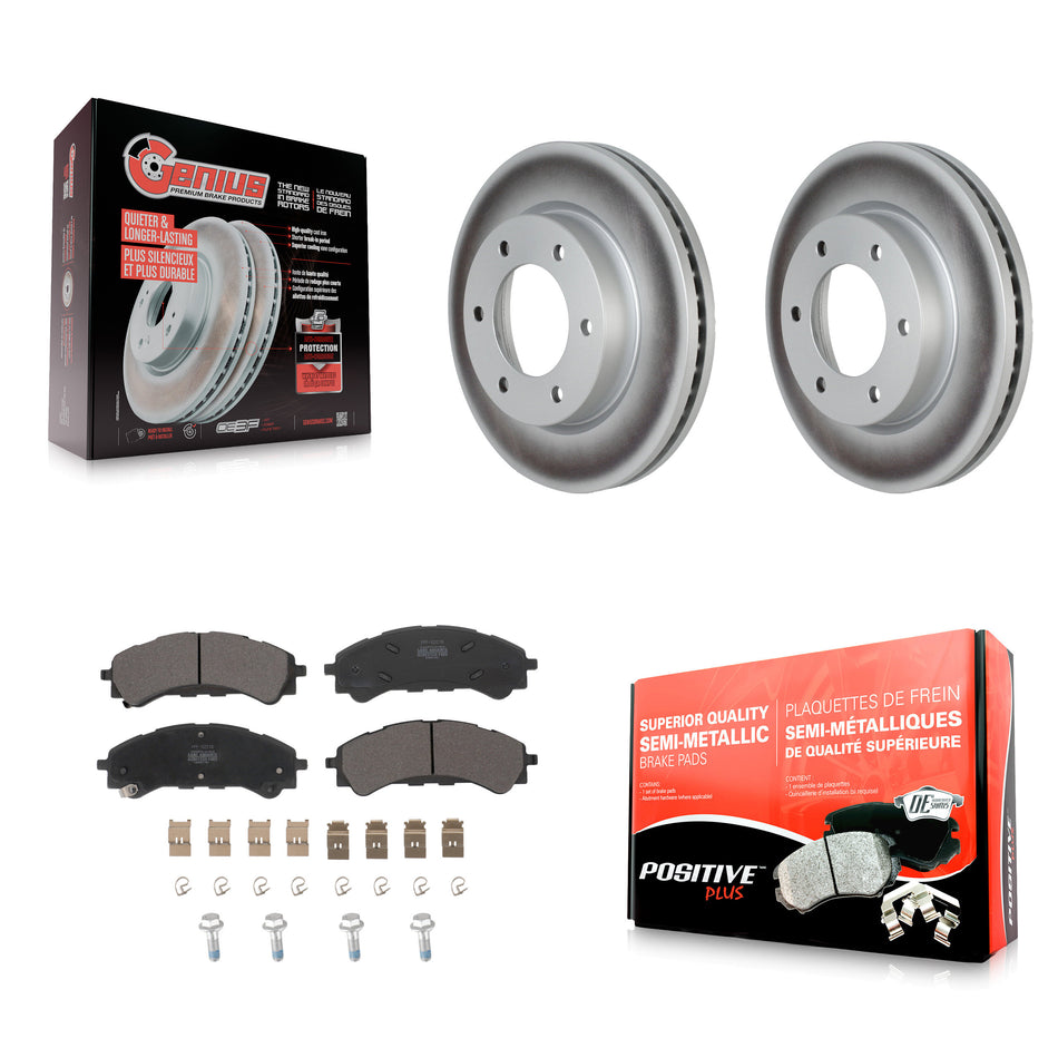 Front Coated Disc Brake Rotors And Semi-Metallic Pads Kit For Ford Ranger Bronco KGF-102693
