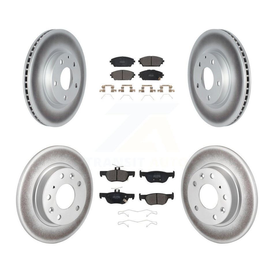Front Rear Coated Disc Brake Rotors And Semi-Metallic Pads Kit For Mazda 3 KGF-102708