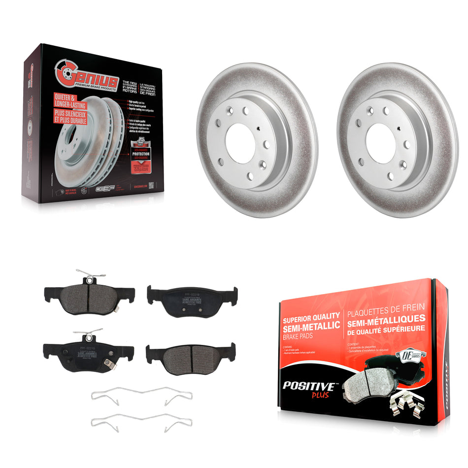 Rear Coated Disc Brake Rotors And Semi-Metallic Pads Kit For Mazda 3 CX-30 KGF-102710