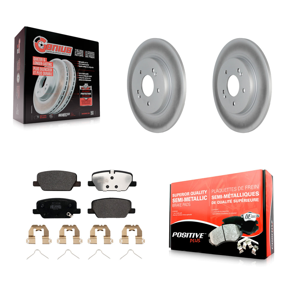 Rear Coated Disc Brake Rotors And Semi-Metallic Pads Kit For Hyundai Santa Fe Kia Telluride Palisade KGF-102712
