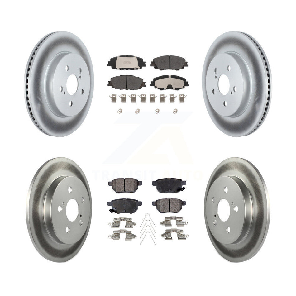Front Rear Coated Disc Brake Rotor & Semi-Metallic Pad Kit For Toyota Corolla Prius Prime KGF-102720