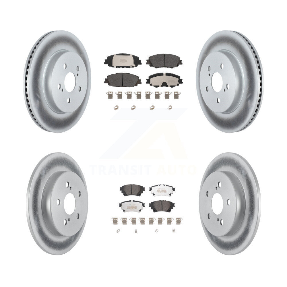 Front Rear Coated Disc Brake Rotors And Semi-Metallic Pads Kit For Toyota Corolla KGF-102721