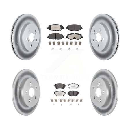 Front Rear Coated Disc Brake Rotors And Semi-Metallic Pads Kit For Toyota Corolla KGF-102721