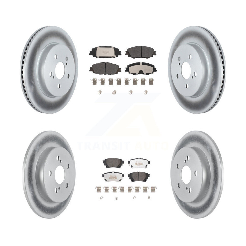 Front Rear Coated Disc Brake Rotors And Semi-Metallic Pads Kit For Toyota Corolla KGF-102721