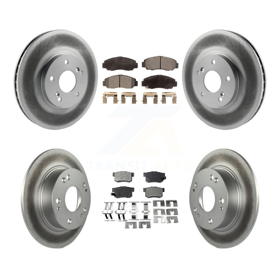 Front Rear Coated Disc Brake Rotors And Semi-Metallic Pads Kit For Honda Accord KGF-102722