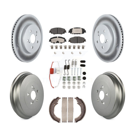 Front Rear Coat Brake Rotor Semi-Metallic Pad Drum Kit (7Pc) For 2019 Toyota Corolla 2.0L KGF-102734