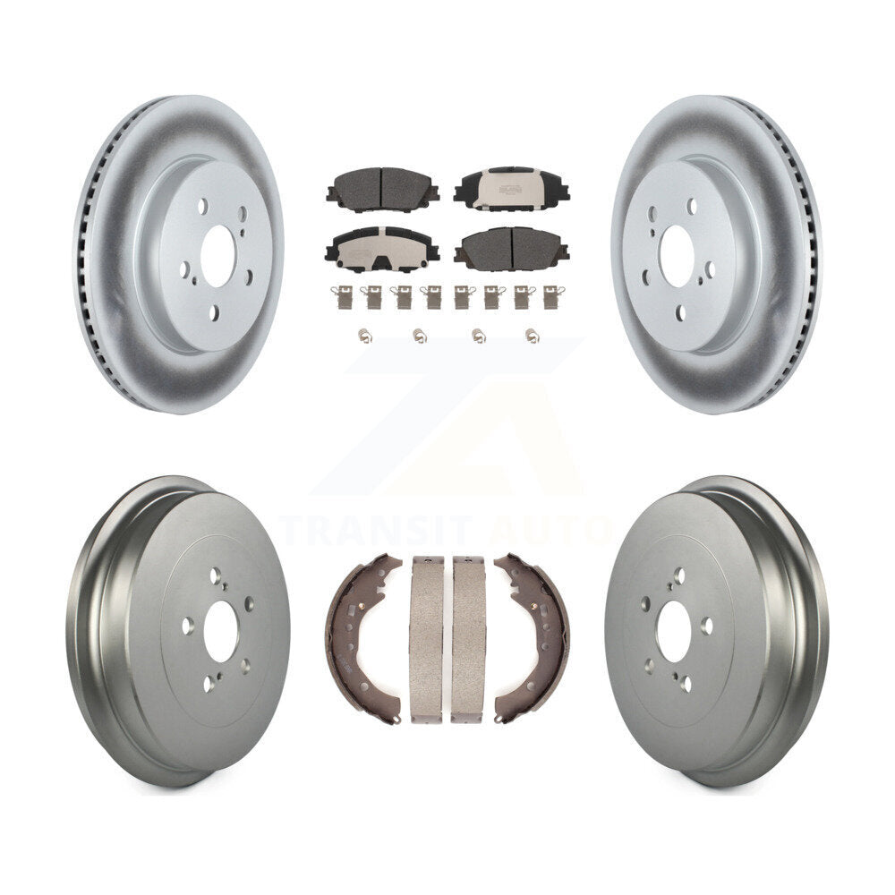 Front Rear Coat Disc Brake Rotors Semi-Metallic Pad Drum Kit For 2019 Toyota Corolla 2.0L KGF-102735